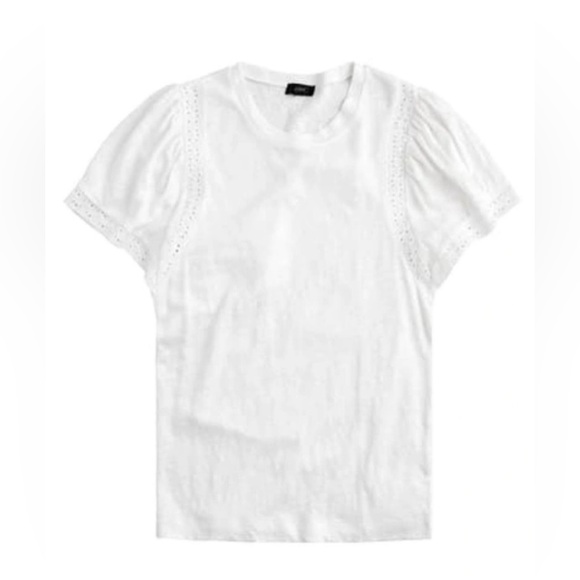 J. Crew Tops - NWOT J. Crew White Eyelet Short Sleeve Top, Size Medium